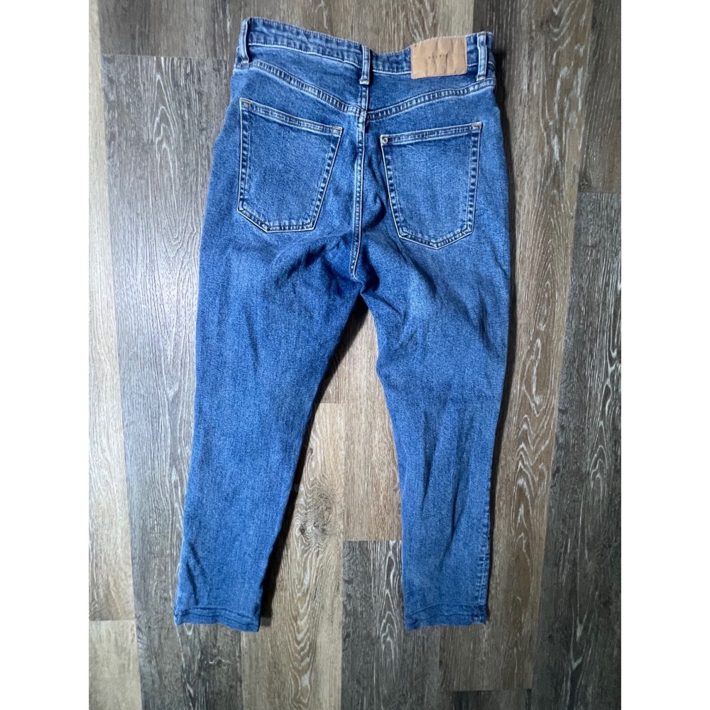 H&M Mom Jeans Women Size 10 Medium Wash Ultra High Waist Straight Leg Denim - Picture 7 of 8